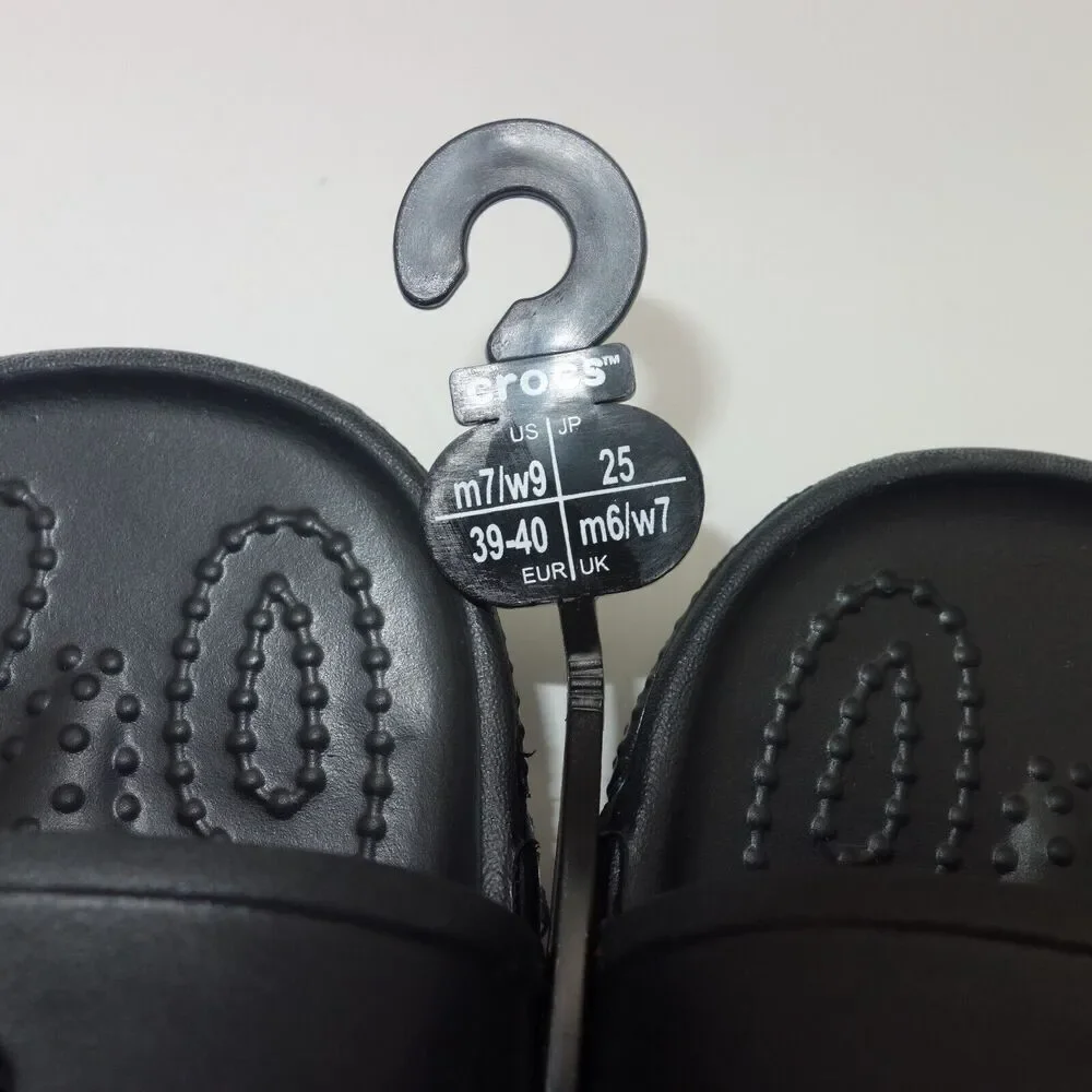 NEW Crocs Coast Slides Sandals Slip On Black Unisex Men's 7 Women's 9